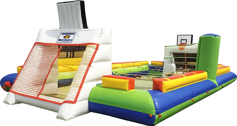 Castillo hinchable - Futbolín humano y baloncesto